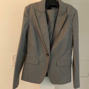 Banana Republic grey and white pin stripe suit